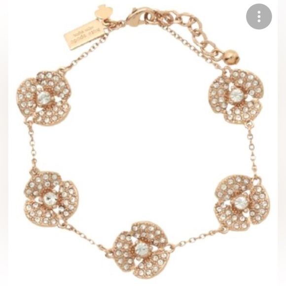 Kate Spade Disco Pancy Bracelet Intricate Pave Crystal Blossoms - Picture 2 of 9